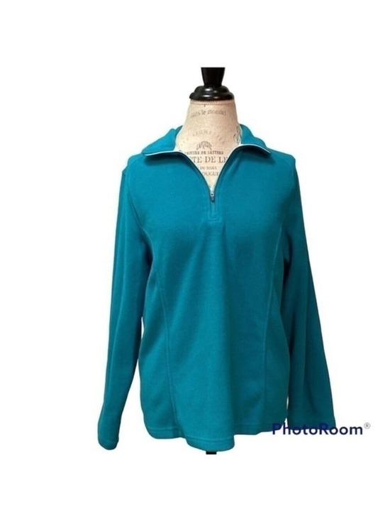 Lands' End Jackets & Blazers - Lands’ End teal green lightweight 1/2 zip layering Polarfleece layering …